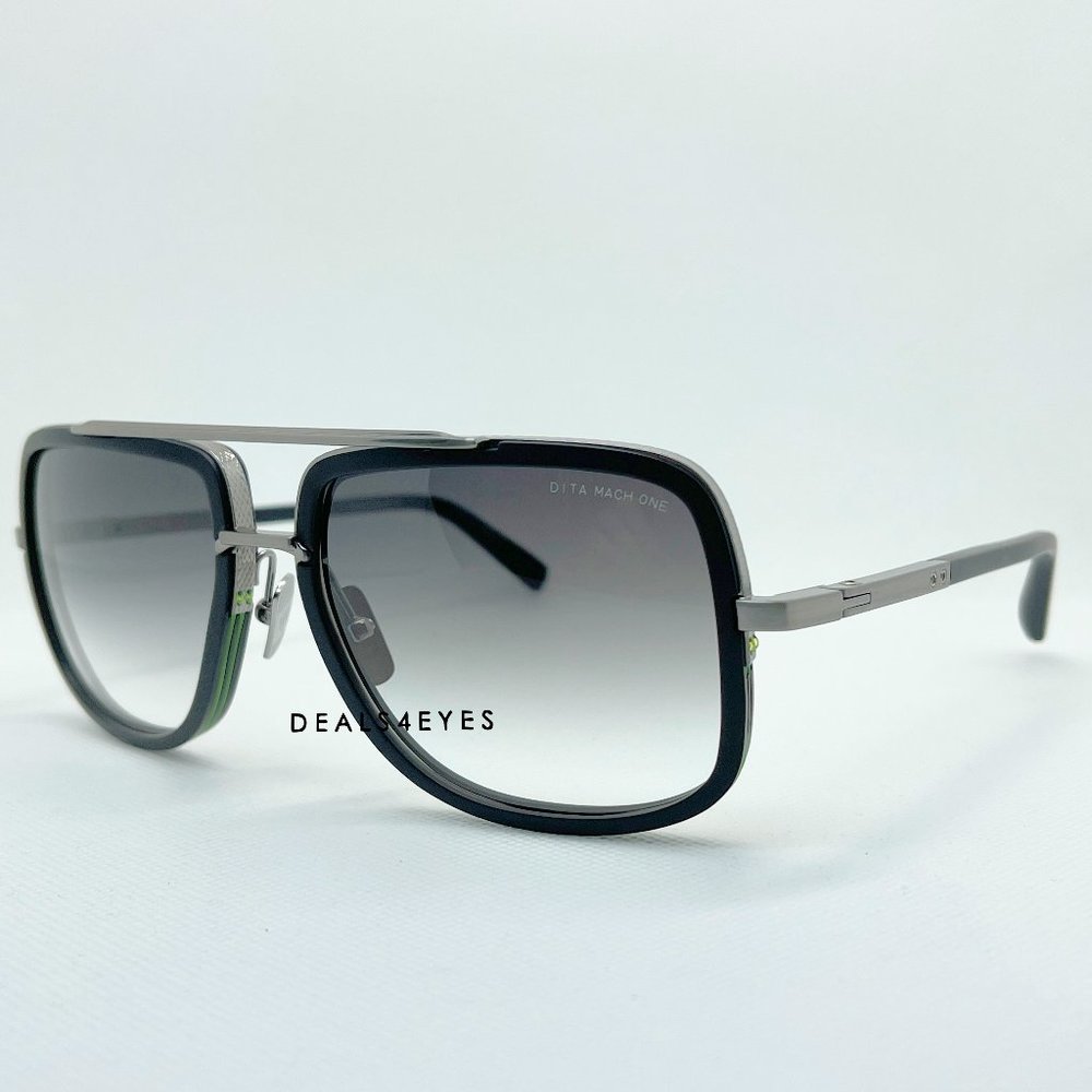 New Authentic Dita Mach One E Matte BLK ANTIQUE SILVER Gradient Grey 59 mm